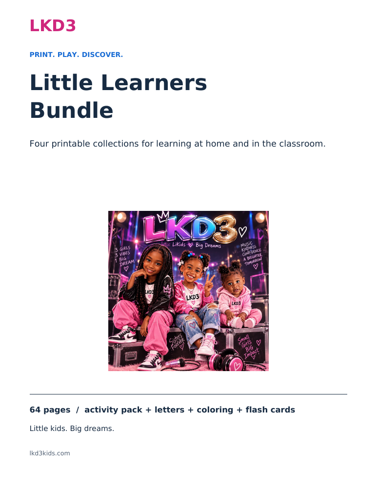 Little Learners Bundle cover featuring the LKD3 sisters